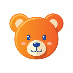 Obraz premium Orange Teddy Bear Cartoon Face Illustration