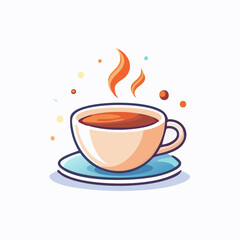 Cartoon Coffee Cup With Steam