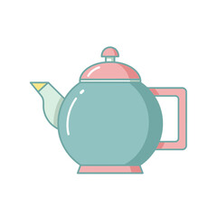 Obraz premium A pastel colored teapot with a handle and spout.