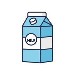 Light blue milk carton with white label and cap.