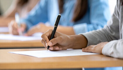 Students taking a test