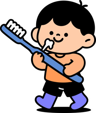 little boy with a toothbrush
