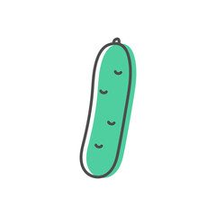 Cucumber line icon isolated on white background. Simple vegetable icon symbol. Vector illustration