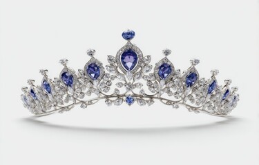 Elegant tiara with sapphire-like stones