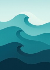 Fototapeta premium Abstract ocean waves illustration.