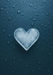 Obraz premium Heart-shaped ice on water.