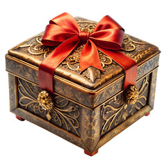 wooden box with jewelry