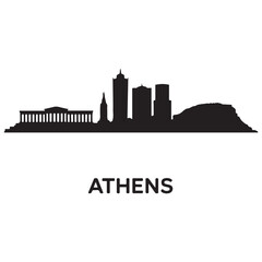 Fototapeta premium Athens, Georgia skyline silhouette. Vector illustration. Vector black silhouette. with white background
