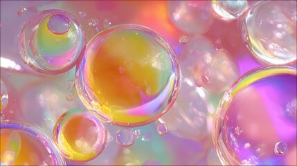 iridescent oil bubbles abstract art