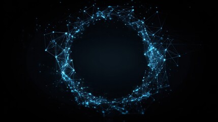glowing blue network circle abstract