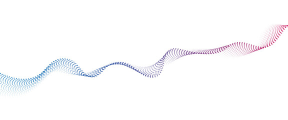 Flowing Dot Wave halftone gradient pattern on transparent background	
