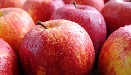 Close-up of wet apples