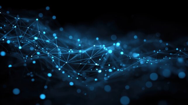 glowing blue network connections abstract