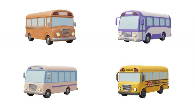Cartoon school bus designs