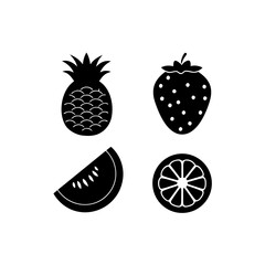 creative details Outline Simple line art fruit Icon vector illustration.