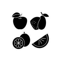 creative details Outline Simple line art fruit Icon vector illustration.
