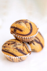 Marble muffins on the table