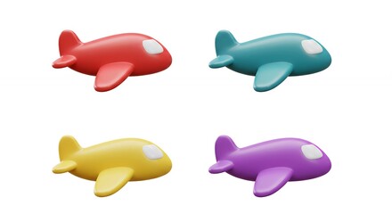 Obraz premium Colorful toy airplanes isolated