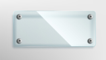 Transparent Glass Or Name Plate Mockup Template