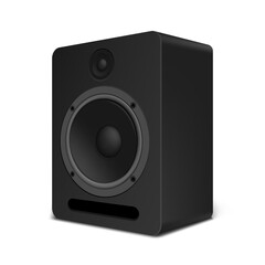 Obraz premium 3D Black Bass Shelf Speaker With Subwoofer
