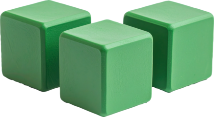 Green geometric block cubes arranged neatly, clean minimal digital render
