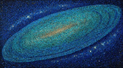 Pixelated Galaxy In Deep Space