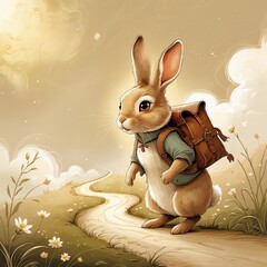 easter bunny with easter eggs