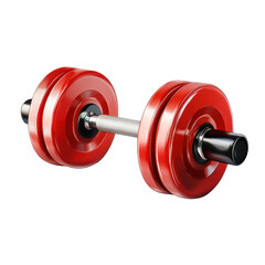 Vibrant Red Weight Dumbbell Isolated on White Background for Fitness and Exercise Concepts transparent background