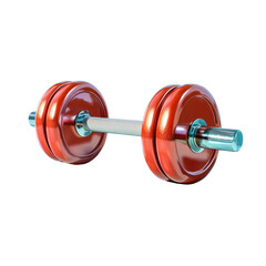 Bright Red Dumbbell Isolated on White Background for Fitness, Gym, Strength Training, and Workout Activities transparent background