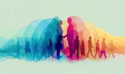 abstract colorful background with people