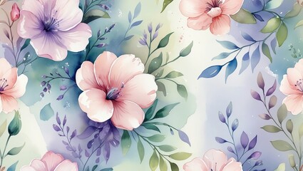 seamless background with flowers