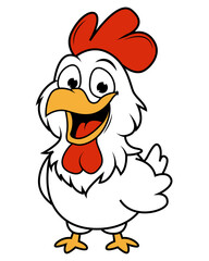 cute chiken animal cartoon illustration