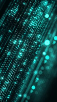Cascading streams of encrypted binary code form a digital shield, representing advanced cybersecurity, data protection, and the flow of information.