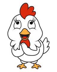 cute chiken animal cartoon illustration