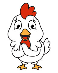 cute chiken animal cartoon illustration