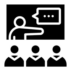 Conference presentation  Icon glyph style vector illustration
