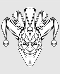 scary clown illutration