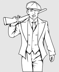 gangster illustration for t shirt design