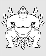 japanese sumo illustration