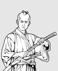 traditional samurai illustration