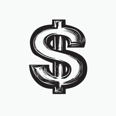 dollar symbol on white