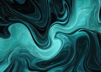 Obraz premium Abstract swirl pattern in teal and black