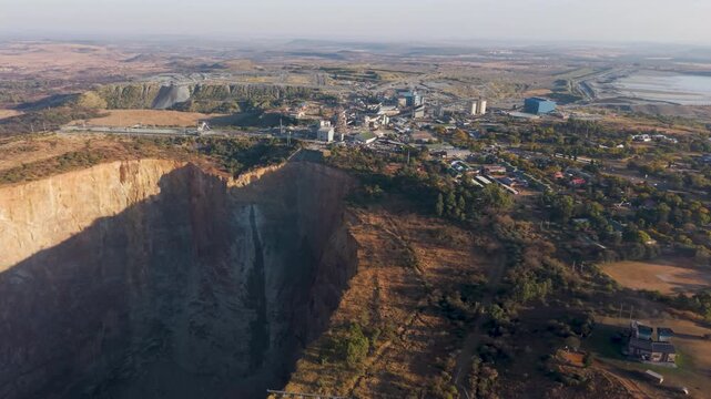 Small town of Cullinan with diamond mine, South Africa