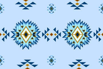 Ethnic Aztec abstract geometric oriental traditional embroidery seamless pattern. Native geometry decorative design for fabric, clothing, border decor, interior, wallpaper, background, texture, print