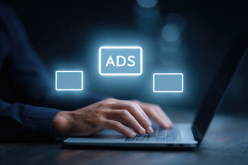 Digital advertising strategies online marketing content creation modern business environment close-up view innovative concepts for maximizing engagement and reach