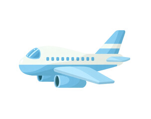 A visually appealing illustration of an airplane with blue and white color scheme, suitable for travel or aviation related projects.