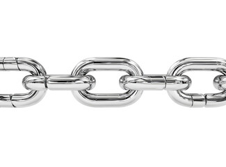 A close-up view of a polished metal chain