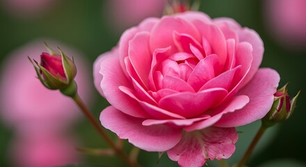 Primer plano de delicadas flores rosas y rojas, perfectas para un dise&ntilde;o rom&aacute;ntico o femenino, primer plano, femenino, bot&aacute;nico