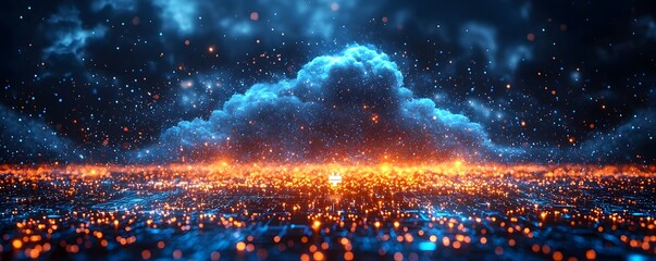 Futuristic Cloud Chip with Encryption Lock