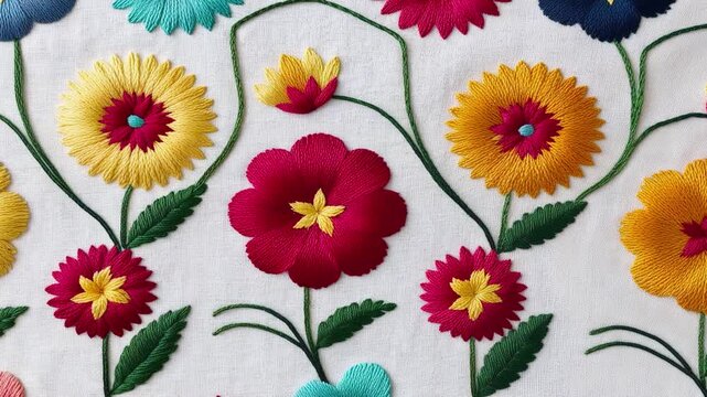 Flowers pattern colorful bright plant florial canva white background